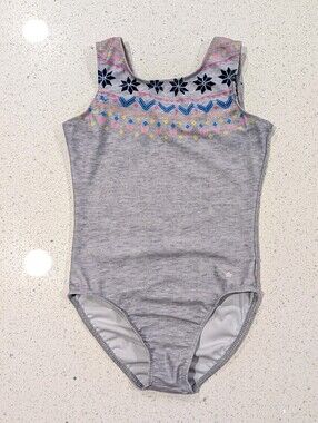 CHRISTMAS Destira Gymnastics Dance Leotard CM Medium HEATHER GRAY Ugly Sweater